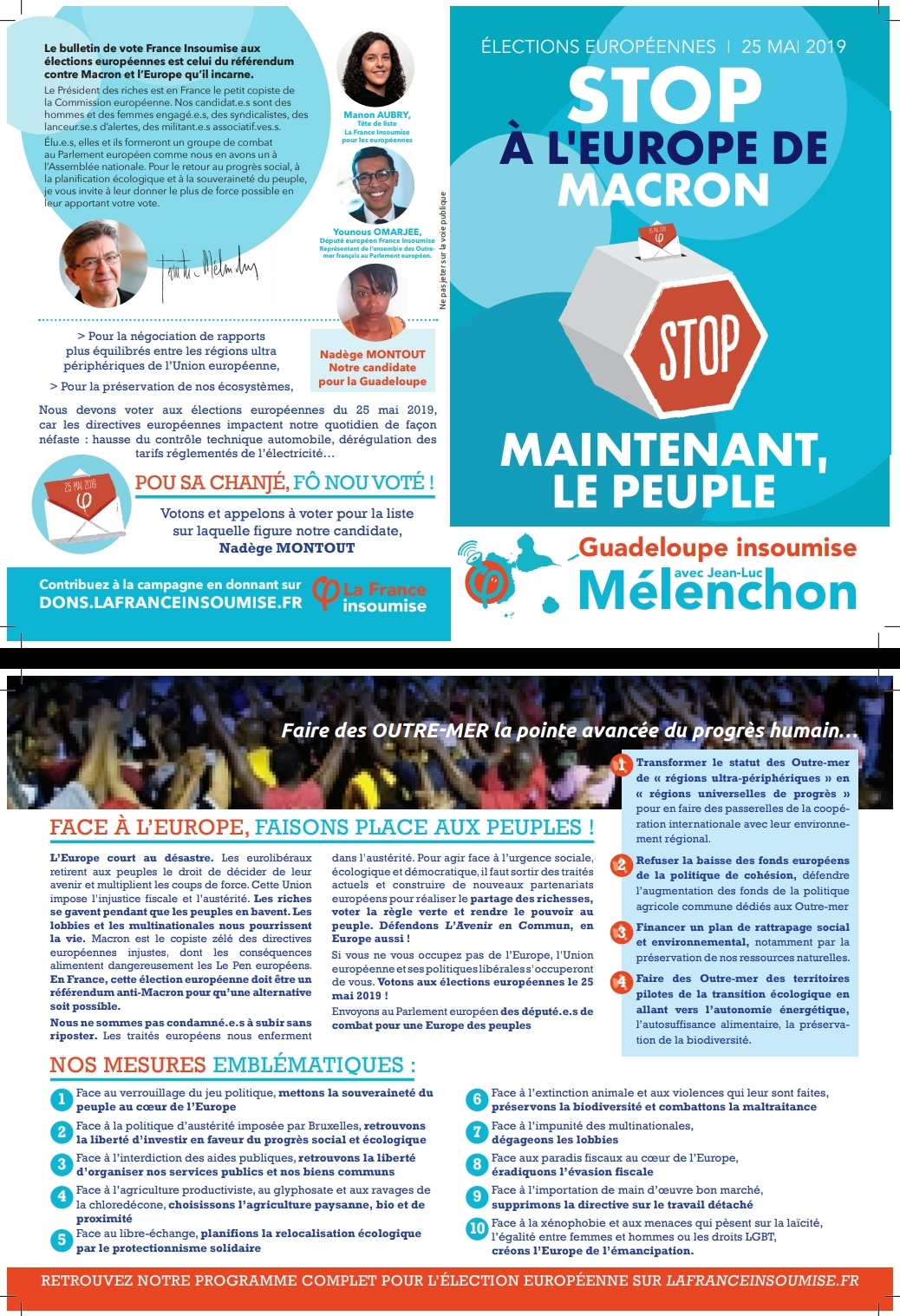 Guadeloupe insoumise nouveau tract pour les élections européennes