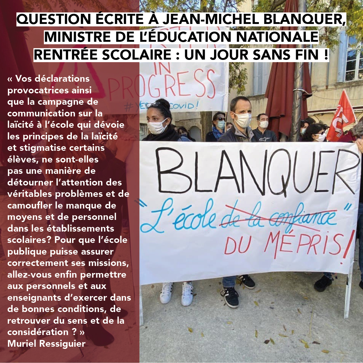 Question écrite au gouvernement : Rentrée scolaire : un jour sans fin !